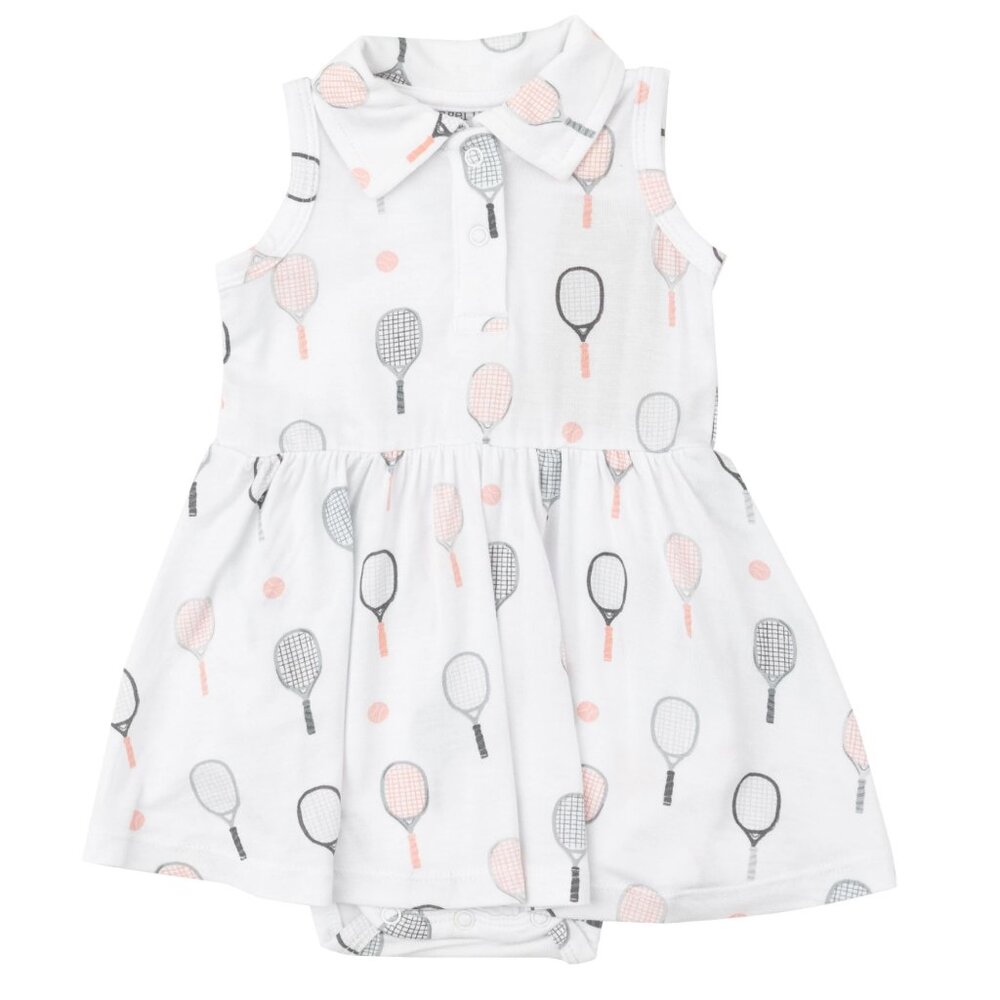 Angel Dear Tennis Racket Print Baby BodySuit Dress Skort Size 3-6 months
